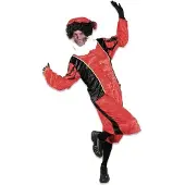 Haza Pietenpak Volwassen rood/zwart maat XXL rood Polyester Verkleedkleding