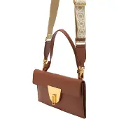Coccinelle Leren Handtas Schoudertas Coccinellenico Handbag Brule Bruine