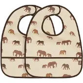 Jollein - Slab Waterproof (Savannah) - Polyester - Polyurethaan - Slabbetjes Baby - 2 Stuks - 40 cm