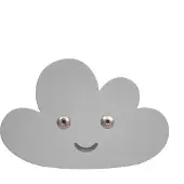 Roommate muurhaak wolk junior 11,7 x 7,7 cm grijs