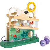 Janod - Houten ballenbaan met bel - Rups
