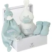 BamBam Cadeaudoos Eend, bijtring ster, sokjes - Lagoon groen - Baby cadeau