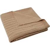Jollein Baby Deken Ledikant Pure Knit - 100x150 cm - GOTS - Biscuit