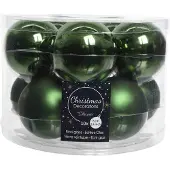 Ksd 3 stuks Kerstbal glas glans-mat diameter 6cm Dennen groen KSD