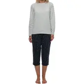 Schiesser Pyjama 'Organic Cotton' smoky blue
