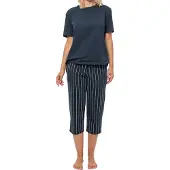 Schiesser Pyjama 'Organic Cotton' blauw