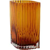 AYTM Vaas Folium, hoogte 20 cm, amberkleurig, glas Folium, crème / amber, Glas, Design