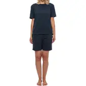 Schiesser Pyjama 'Organic Cotton' donkerblauw