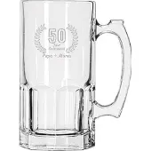 Libbey Gegraveerde Bierpul 1ltr Papa + mama 50 jaar getrouwd
