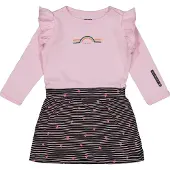 4PRESIDENT Meisjes jurk - Stripe AOP Black - Maat 68 - Meisjes jurken