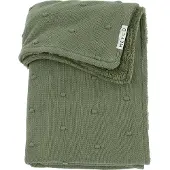Meyco reversible baby ledikantdeken Mini Knots Teddy 100x150 cm Forest Green unisex