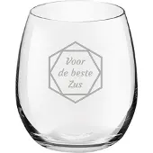 Royal Leerdam Gegraveerde Drinkglas 39cl voor de beste Zus in hexagon