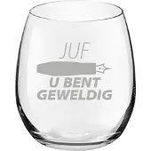 Royal Leerdam Gegraveerde Drinkglas 39cl Juf u bent geweldig