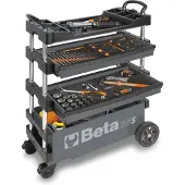 Beta C27S - Grijs Inklapbare Mobiele gereedschapswagen | 2 laden - 027000202