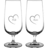 Fusion Gegraveerde bierglas op voet 41cl Mem mei hert & Heit mei hert