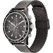 Tommy Hilfiger Accessories Miles Chronograph Mesh Bracelet Watch in Black