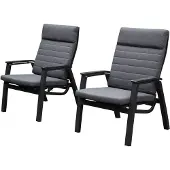 AVH-Collectie Monaco lounge balkonset 2 delig verstelbaar antraciet aluminium