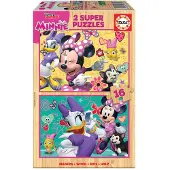 Educa - puzzel 2 x 16 stukjes hout - Minnie