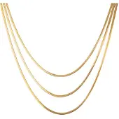 Club Manhattan ketting Triple Layered Snake goudkleurig female