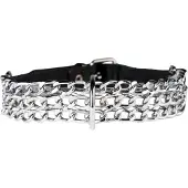 Zado - halsband met ketting - staal - zilver