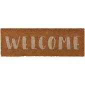 J-Line Deurmat Welcome Kokosvezel Naturel/Wit - Droogloopmat voor binnen & buiten - Met funny tekst