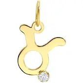 Lucardi Dames 9 Karaat hanger sterrenbeeld met zirkonia - Hanger - 9 Karaat - Goudkleurig