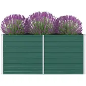 vidaXL Plantenbak verhoogd 160x80x77 cm gegalvaniseerd staal groen