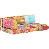 vidaXL Bankkussen pallet stof patchwork meerkleurig