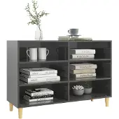 vidaXL Dressoir 103,5x35x70 cm bewerkt hout hoogglans grijs