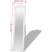 vidaXL Spiegel vrijstaand barok stijl 160x40 cm wit