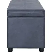 vidaXL Bankje met opbergvak 116 cm kunstsuède grijs