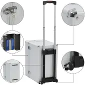vidaXL Pilotentrolley 47x39x27 cm aluminium zilverkleurig