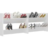 vidaXL Wandschoenenkasten 2 st 80x18x60 cm spaanplaat wit