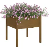 vidaXL Plantenbakken 2 st 70x70x70 cm massief grenenhout honingbruin