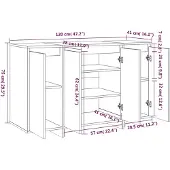 vidaXL Dressoir 120x41x75 cm bewerkt hout zwart