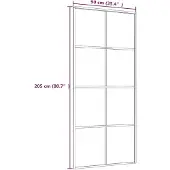 vidaXL Schuifdeur 90x205 cm mat ESG-glas en aluminium wit