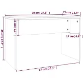 vidaXL Kaptafelkruk 70x35x45 cm bewerkt hout hoogglans wit