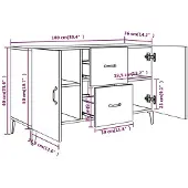 vidaXL Dressoir, wit, 100x36x60 cm, houtvezel