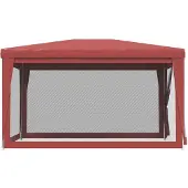 vidaXL Partytent met 4 mesh zijwanden 3x4 m HDPE rood