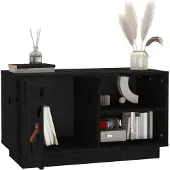 vidaXL Tv-meubel 70x34x40 cm massief grenenhout zwart