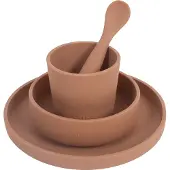 Jollein Dinerset Siliconen Caramel 4-delig