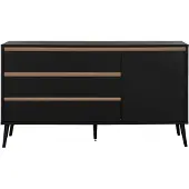 EURO BABY Sterre Commode XL Zwart / Oak