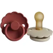 Frigg Daisy Fopspeen Baked Clay / Cream 0-6 Mnd 2 Stuks