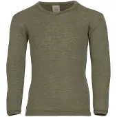 Engel - Kinder Unterhemd L/S - Merino-ondergoed 152, olijfgroen