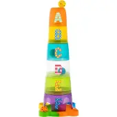 Chicco Apilable Super Tower Pyramid With 6 Cubes And 4 Balls 30x62x30 Cm Veelkleurig Kinderen