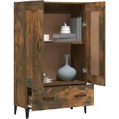 vidaXL Hoge kast 70x31x115 cm bewerkt hout gerookt eikenkleurig