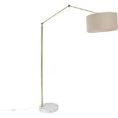 QAZQA Vloerlamp goud met kap lichtbruin 50 cm verstelbaar - Editor