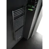 Instamat Rondo Lux handdoekradiator 181x60.7cm zwart mat 1054W