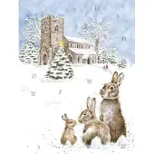Wrendale Designs Adventskalender Kaart A4 Wrendale - Silent Night Rabbit Advent Calendar