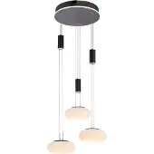 Q-SMART-HOME Slimme hanglamp Q-ETIENNE, dimbaar, zwart, Woon-/ Eetkamer, Aluminium, Slimme hanglamp